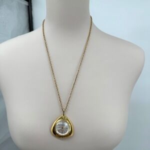 Vintage Lucerno Anitmagnetic Swiss Made Gold-Tone Mechanical Wind Pendant Watch